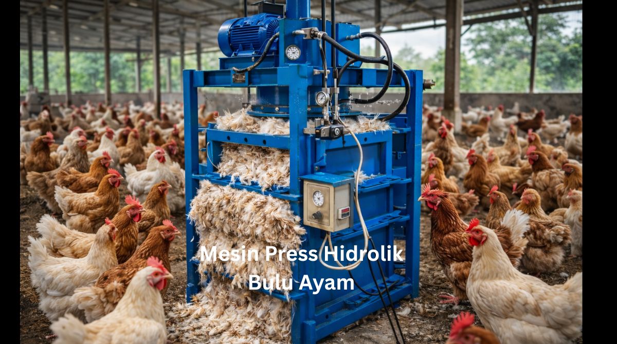 Mesin Press Hidrolik Untuk Memadatkan Bulu Ayam
